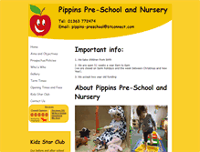 Tablet Screenshot of pippinspre-school.co.uk